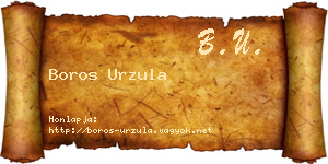 Boros Urzula névjegykártya