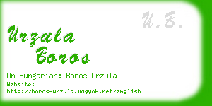 urzula boros business card